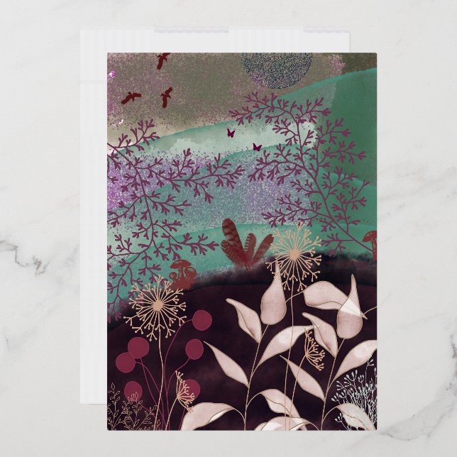 Invitation En Aluminium Paysage fantastique (Enveloppe)