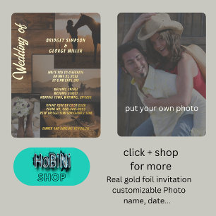 Invitation En Aluminium paysage rustique mariage de collage