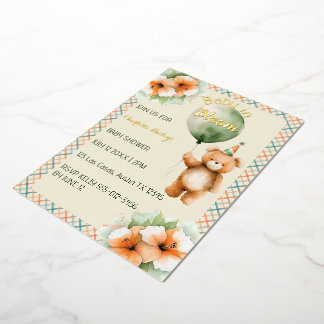 Invitation En Aluminium Peach Blue Beige Pastel Plaid