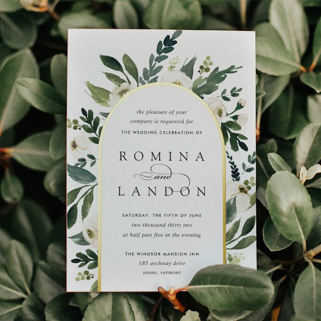 Invitation En Aluminium Peony blanc | Floral Arch Mariage (Créateur téléchargé)