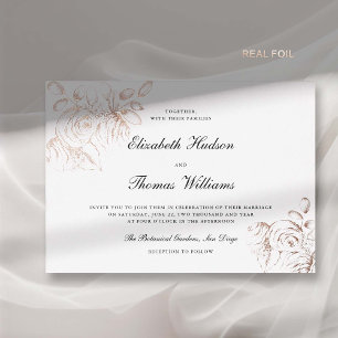 Invitation En Aluminium Peony Sketch Art Moderne Classique Mariage Or