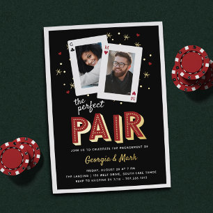 Invitation En Aluminium Perfect Pair Casino Theme Engagement Party