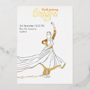 Invitation En Aluminium Performance de danse solo Kathak minimaliste