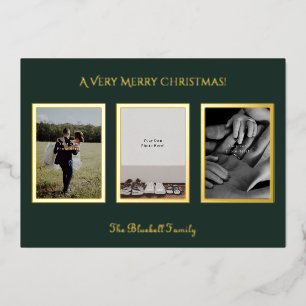 Invitation En Aluminium Personalised Photos Merry Christmas Card.