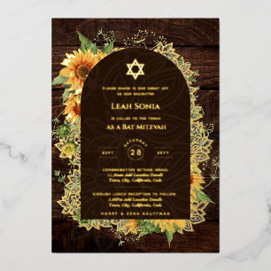 Invitation En Aluminium Personnalisable Bat Bar Mitzvah Événement, Élégant