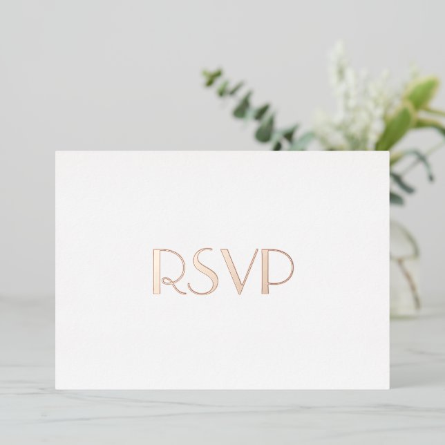 Invitation En Aluminium Personnalisé Modern Elegant Party Event RSVP Rose  (Debout devant)