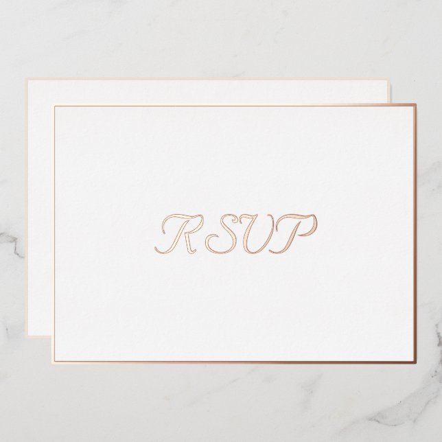 Invitation En Aluminium Personnalisé Simple Elegant Party RSVP White Rose  (Recto/Verso)