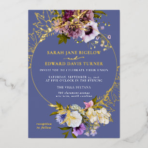 Invitation En Aluminium Pervenche Persane Fleur Plum