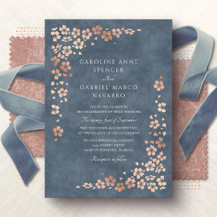 Invitation En Aluminium Pétales de Fleurs Sauvages Jardin Mariage Foil Inv