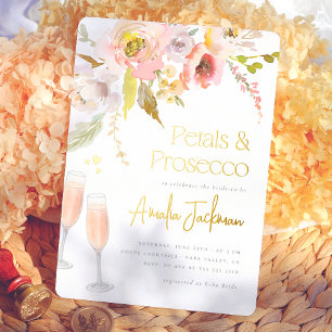 Invitation En Aluminium Pétales et Prosecco Foil Fête des mariées florale