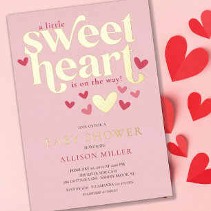 Invitation En Aluminium Petit Baby shower de fille amoureuse