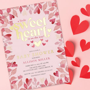 Invitation En Aluminium Petit Baby shower de fille amoureuse