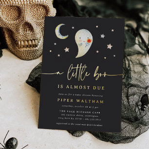 Invitation En Aluminium Petit Boo mou Halloween Baby shower Or