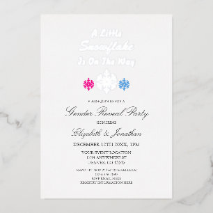 Invitation En Aluminium Petit Flocon De Neige Sur Le Chemin Hivernal Révél