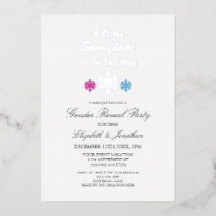 Invitation En Aluminium Petit Flocon De Neige Sur Le Chemin Hivernal Révél