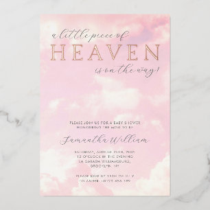 Invitation En Aluminium Petit morceau de ciel Nuage Fille Baby Shower