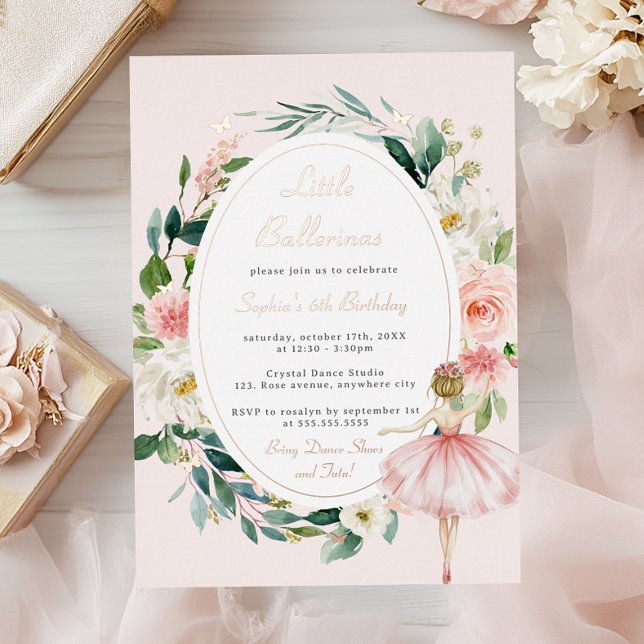 Invitation En Aluminium Petit papillon Ballerina Anniversaire de enfant fl (Créateur téléchargé)