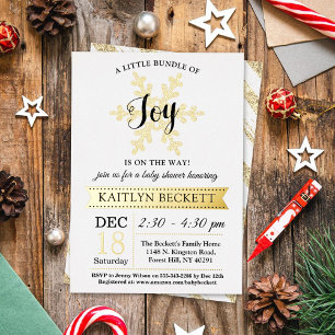Invitation En Aluminium Petit Paquet De Joie Bébé De Noël Shower Réel