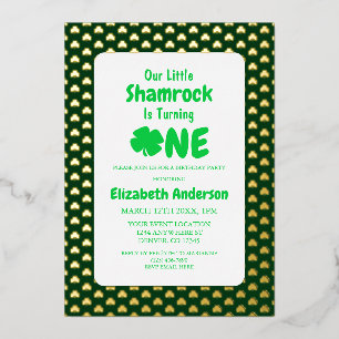Invitation En Aluminium Petit Shamrock 1er anniversaire