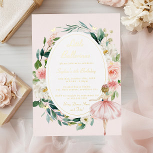 Invitation En Aluminium Petite Ballerine Papillon Doré Anniversaire Enfant