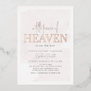 Invitation En Aluminium Petite Paix du Ciel rose Baby shower fille
