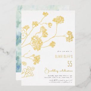 Invitation En Aluminium Petites Fleurs blanches Anniversaire N'importe que