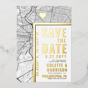 Invitation En Aluminium Philadelphie Love Locator Mariage Enregistrer la