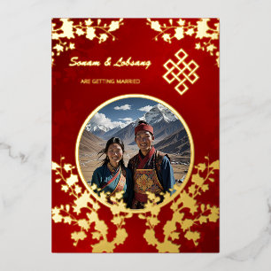 Invitation En Aluminium Photo Cherry Blossom Mariage tibétain