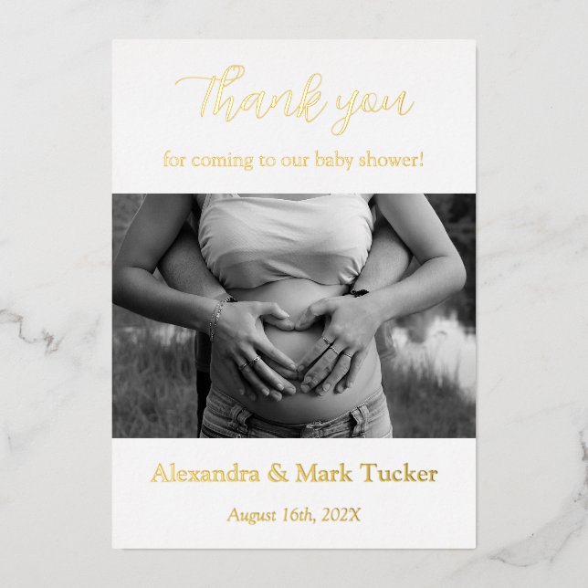 Invitation En Aluminium Photo de baby shower (Recto)