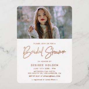 Invitation En Aluminium Photo de baby shower moderne minimaliste