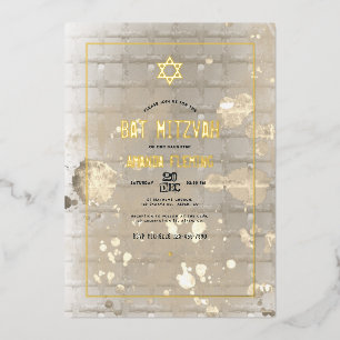 Invitation En Aluminium Photo de Bat Mitzvah urbain de Hip Street