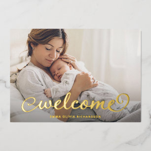 Invitation En Aluminium Photo de bienvenue Annonce de naissance de bébé