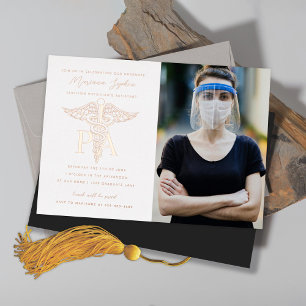 Invitation En Aluminium Photo de fin d'études d'un assistant de médecin en