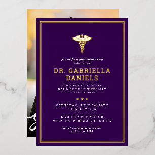 Invitation En Aluminium Photo de fin d'études d'un diplômé de l'école de m