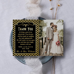 Invitation En Aluminium Photo de mariage Art Déco Gatsby vintage des année