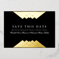 Photo Deco Black Geometry Gold Enregistrer la date