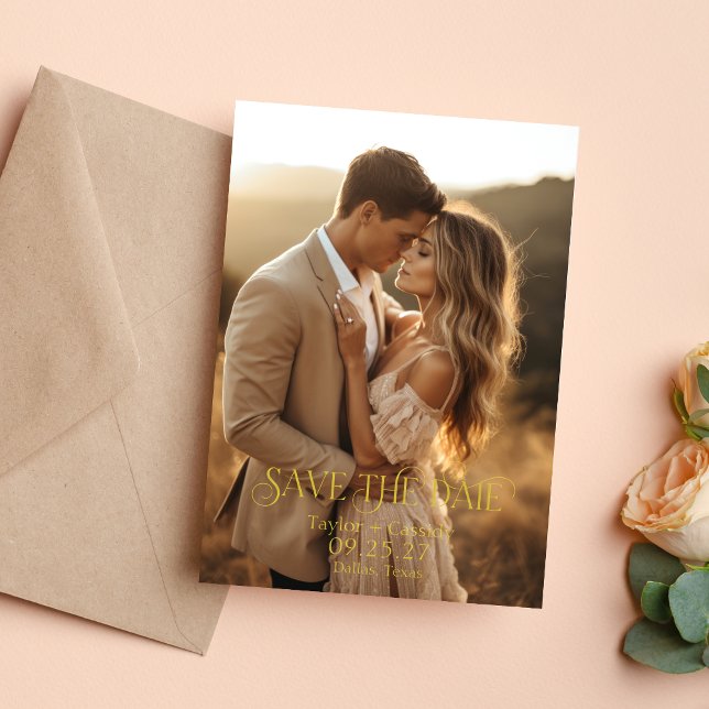Invitation En Aluminium Photo Enregistrer La Date Annonce (Créateur téléchargé)