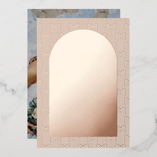 Invitation En Aluminium Photo Enregistrer La Date Gold Foil Card (Recto/Verso)