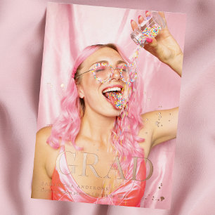 Invitation En Aluminium Photo fantaisie Grad Rose Gold Real Foil