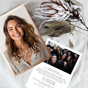 Invitation En Aluminium Photo High School 2025 Graduation Party Rose Gold