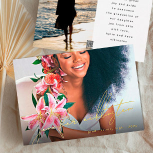 Invitation En Aluminium Photo Modèle unique Véritable Gold Graduation