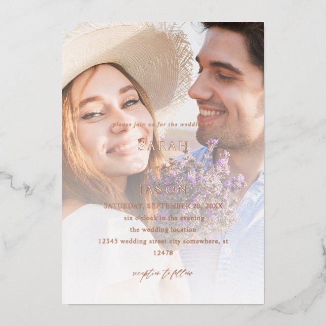 Invitation En Aluminium Photo moderne 7 Mariage vertical (Recto)
