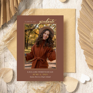 Invitation En Aluminium Photo moderne Graduate Terracotta