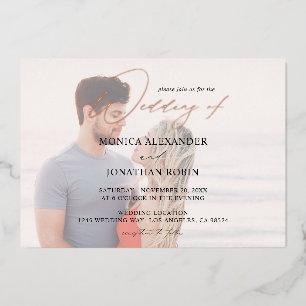 Invitation En Aluminium Photo Moderne Horizontal 4 Mariage