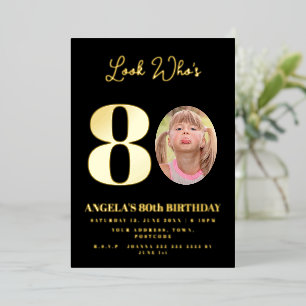 Invitation En Aluminium photo Montage fête d'anniversaire 80 ans