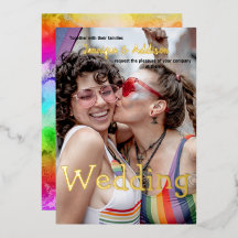 Photo personnalisé et arc-en-ciel aquarelle mariag