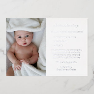 Invitation En Aluminium Photo personnalisée Nouveau-né mignon simple Bonjo
