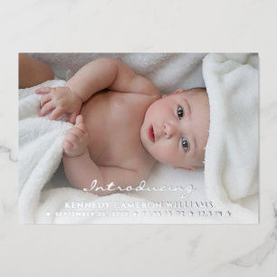 Invitation En Aluminium Photo personnalisée Nouveau-né Simple mignonne Bon