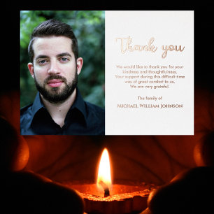 Invitation En Aluminium Photo Sympathy Bereaveral Funeral White Rose Gold
