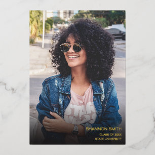 Invitation En Aluminium Photographie et écriture manuscrite Typographie Pa